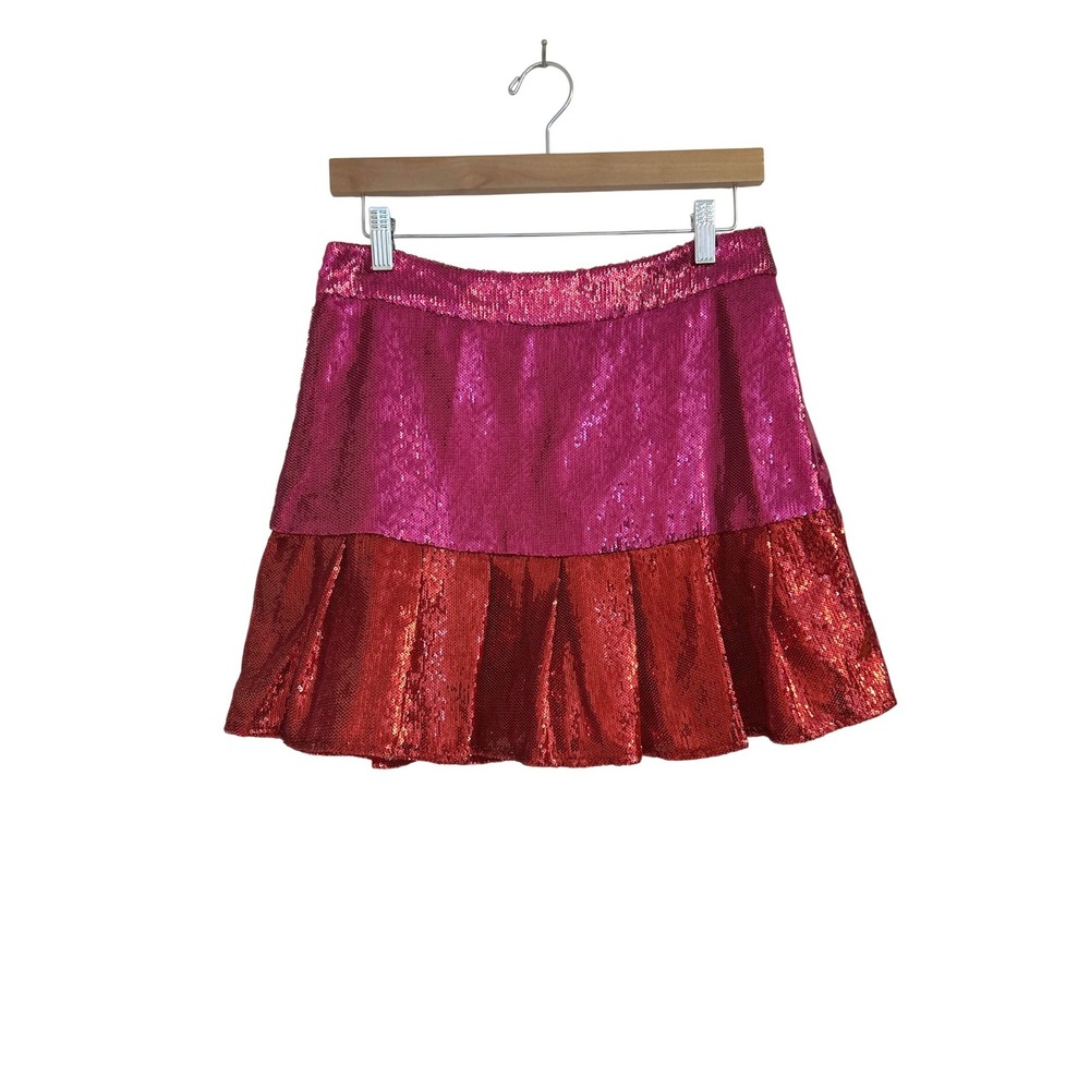 Queen of Sparkles Heartbreaker Sequin‎ Flounce Skirt Skort Medium NWT
